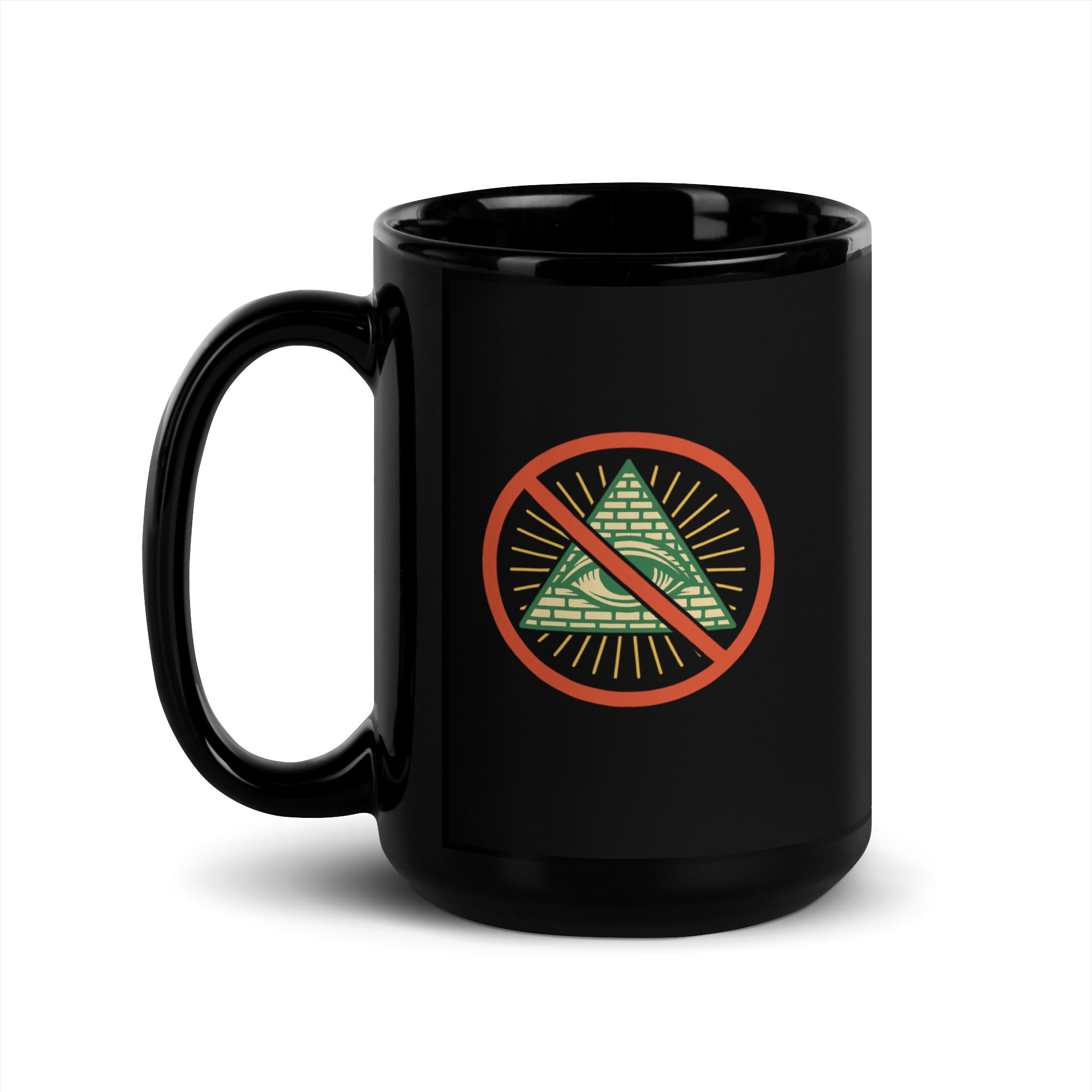 No Eye On Me – Black Coffee Mug - Image 3