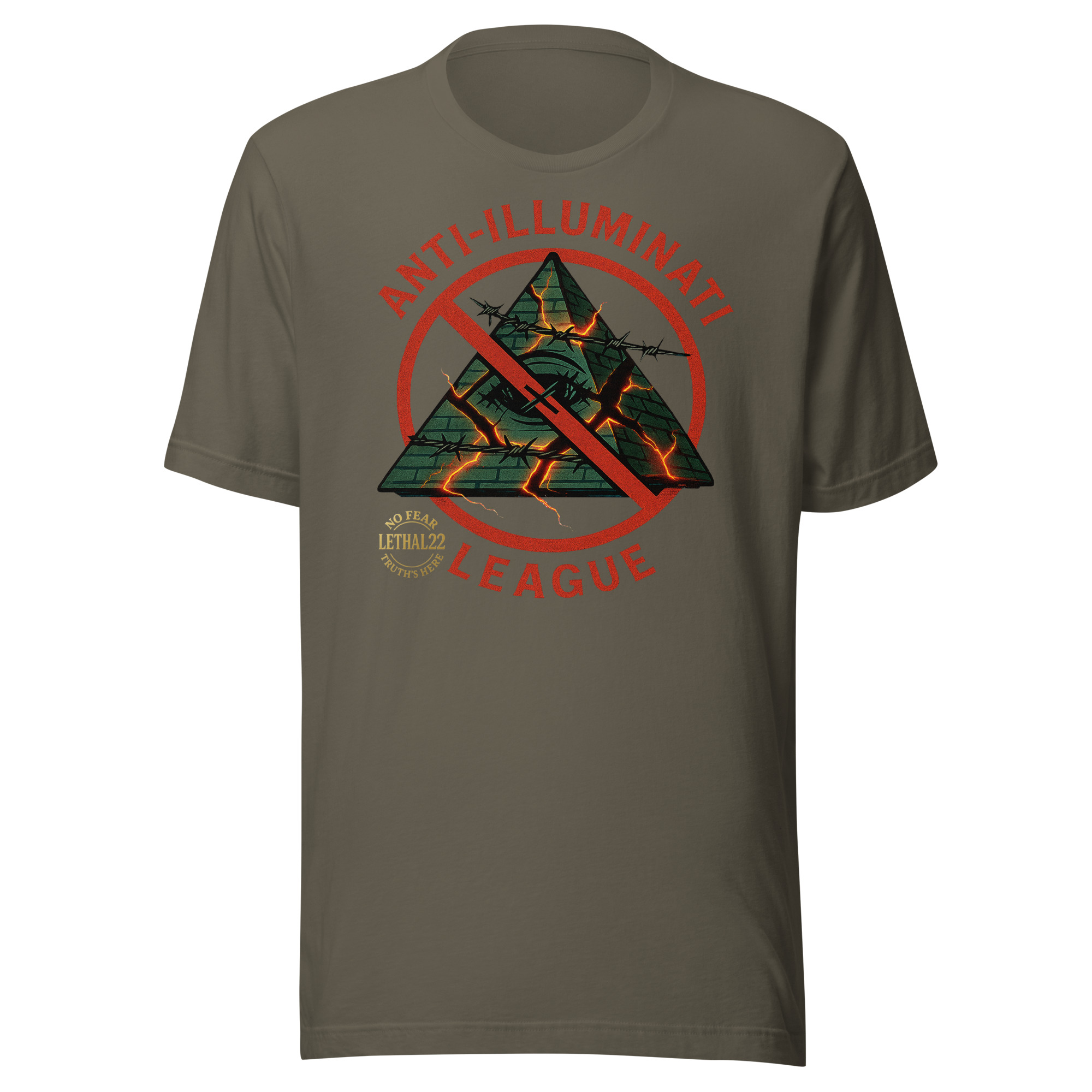 ANTI-ILLUMINATI LEAGUE — NO FEAR EDITION - Unisex T-Shirt - Image 2