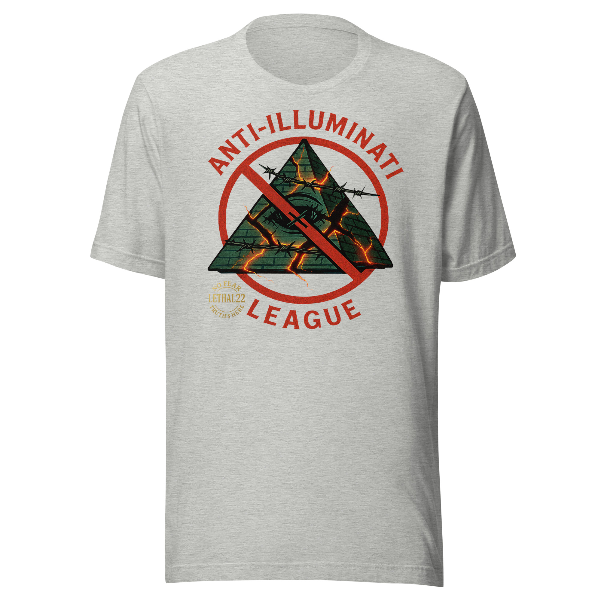 ANTI-ILLUMINATI LEAGUE — NO FEAR EDITION - Unisex T-Shirt - Image 5