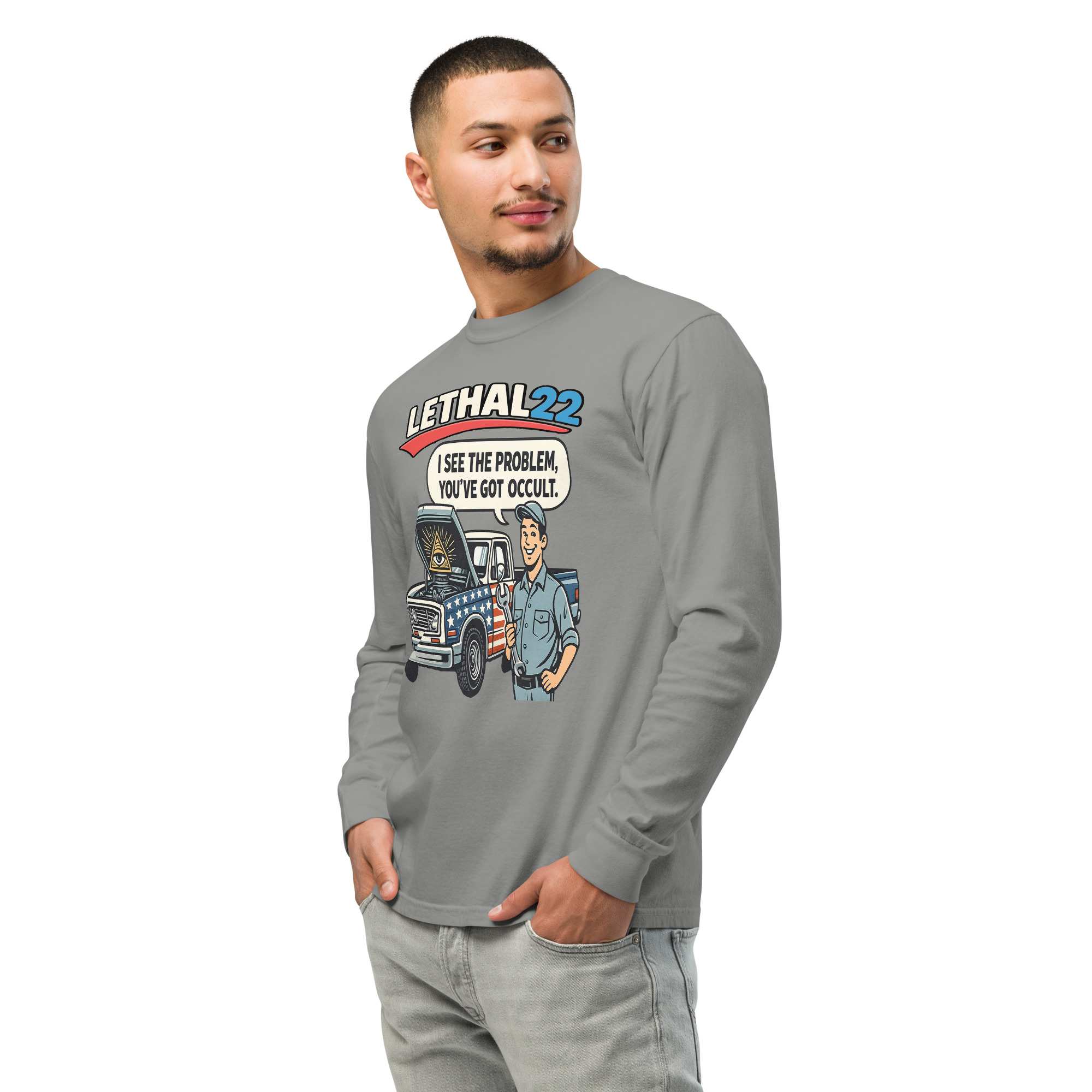 "I See The Problem… You’ve Got Occult" heavyweight long-sleeve shirt - Image 5