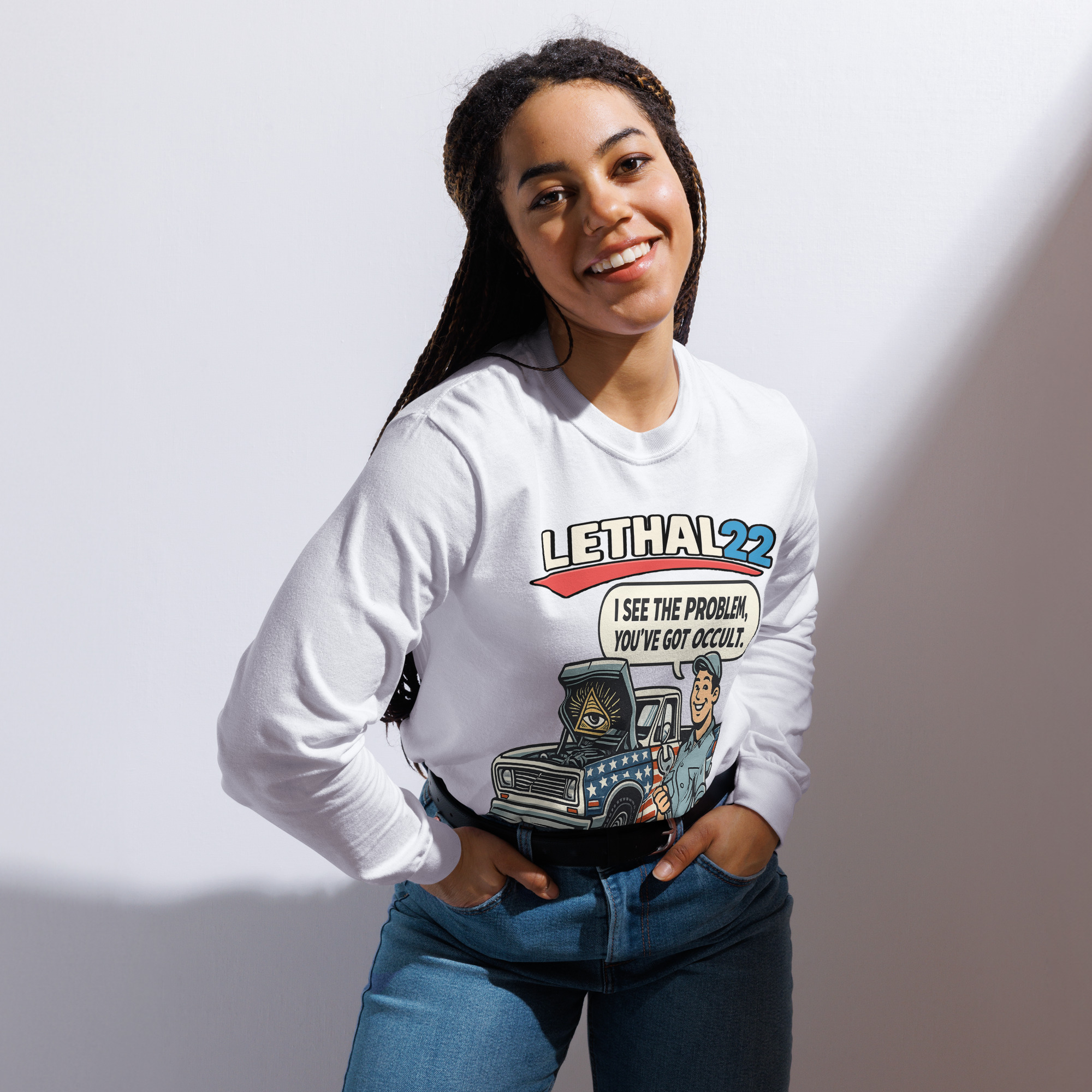 "I See The Problem… You’ve Got Occult" heavyweight long-sleeve shirt - Image 6