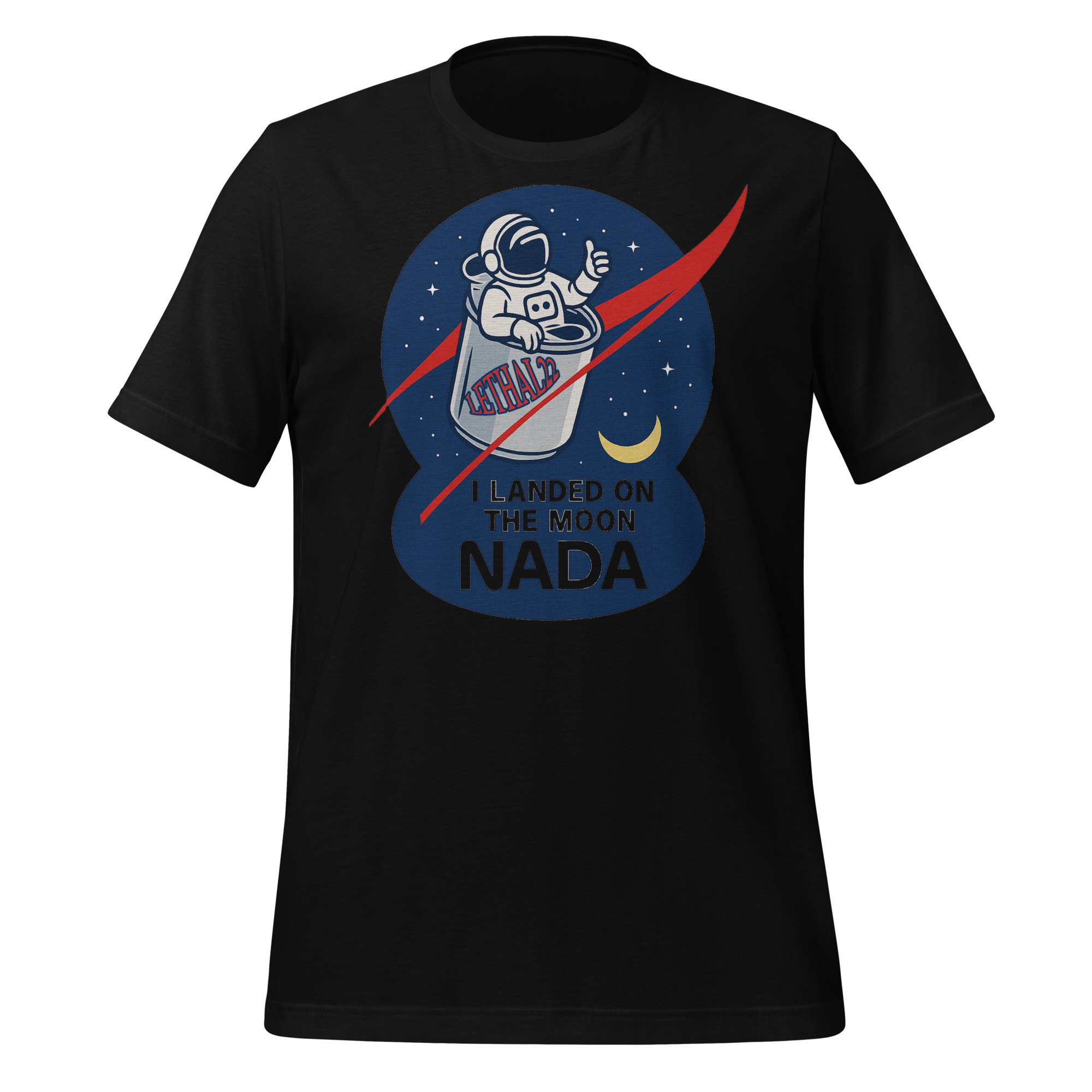 I Landed on the Moon… NADA 🚀🍺 - Unisex t-shirt - Image 2