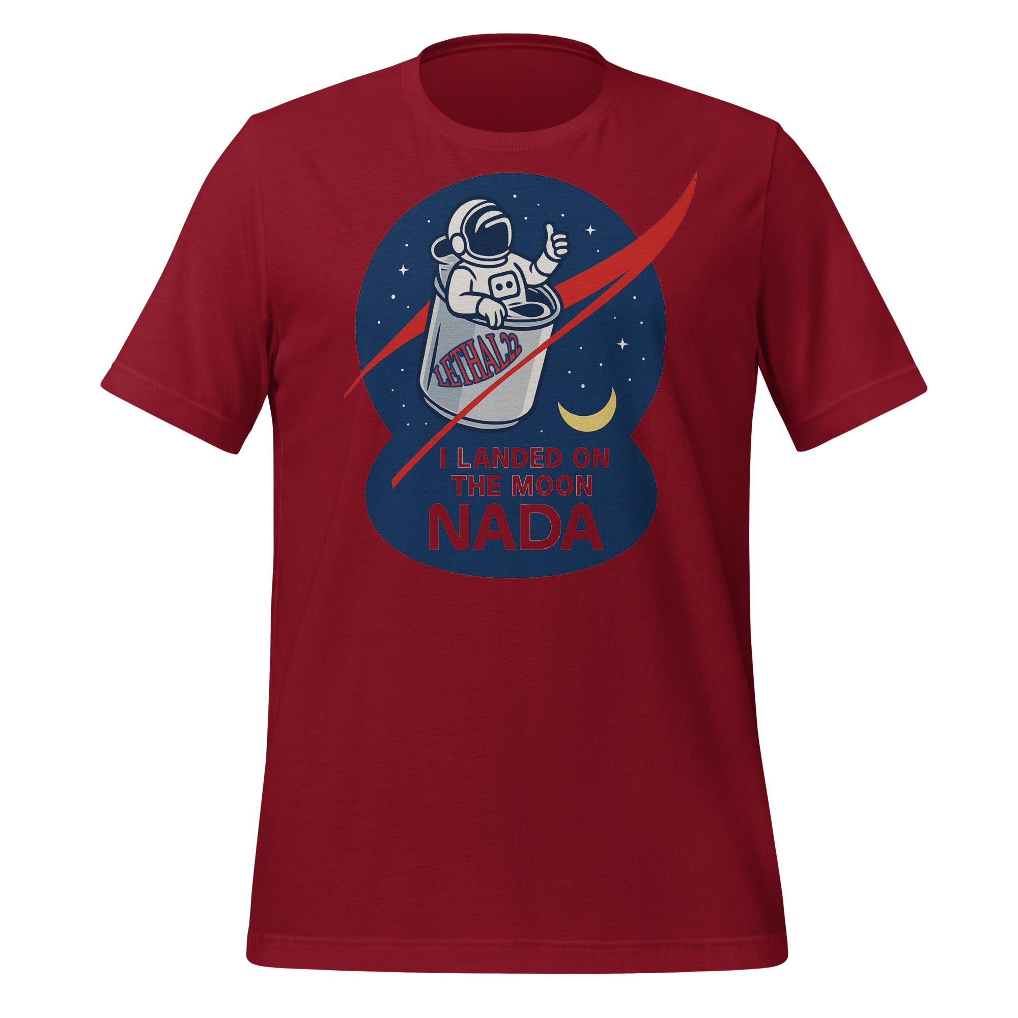 I Landed on the Moon… NADA 🚀🍺 - Unisex t-shirt - Image 4