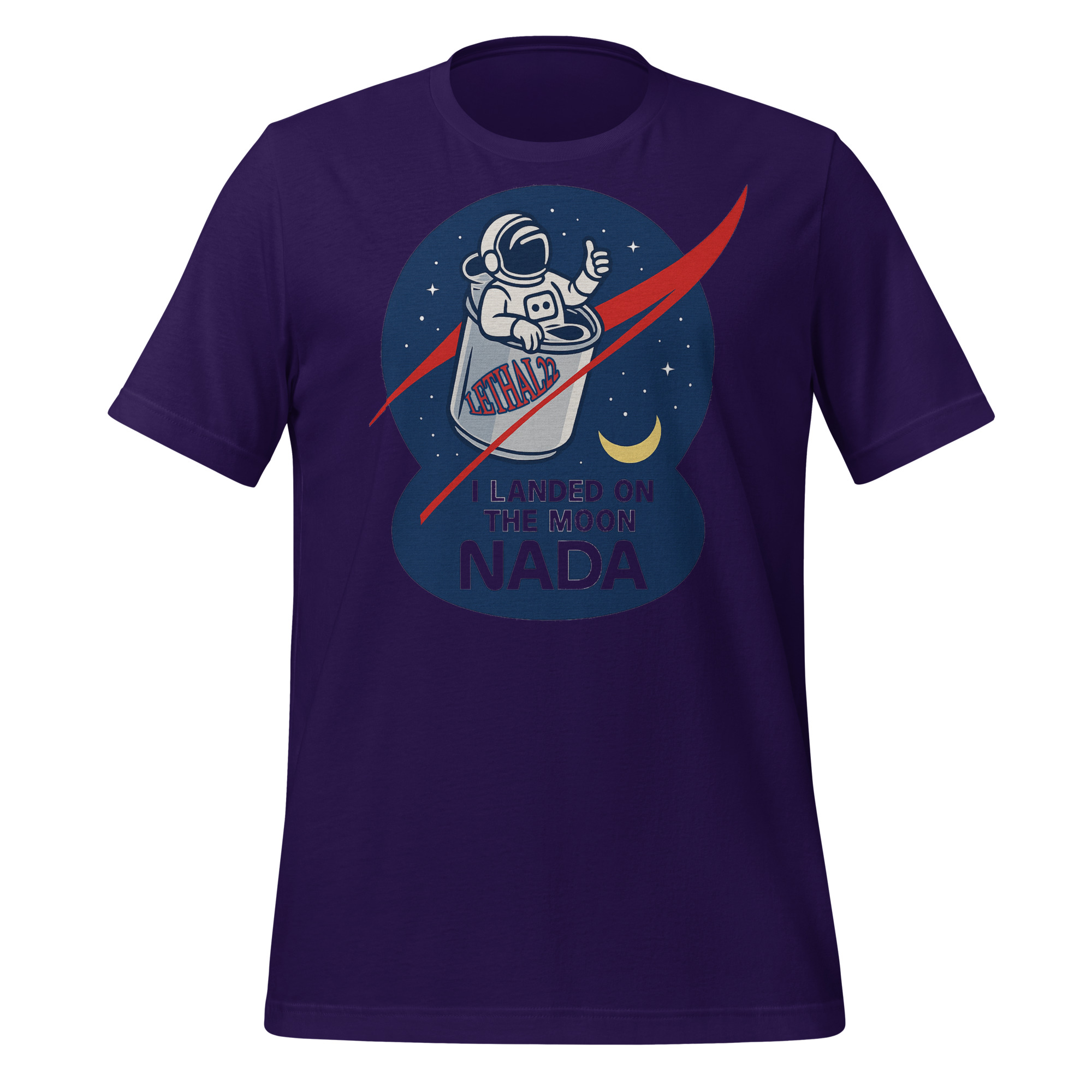 I Landed on the Moon… NADA 🚀🍺 - Unisex t-shirt - Image 3