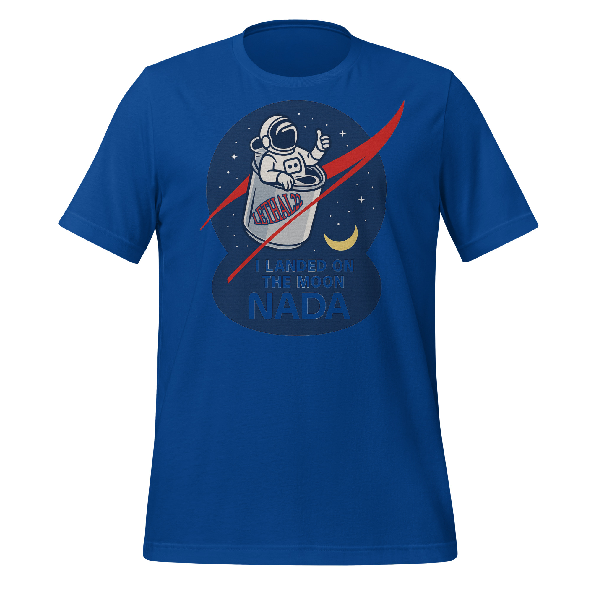 I Landed on the Moon… NADA 🚀🍺 - Unisex t-shirt - Image 5