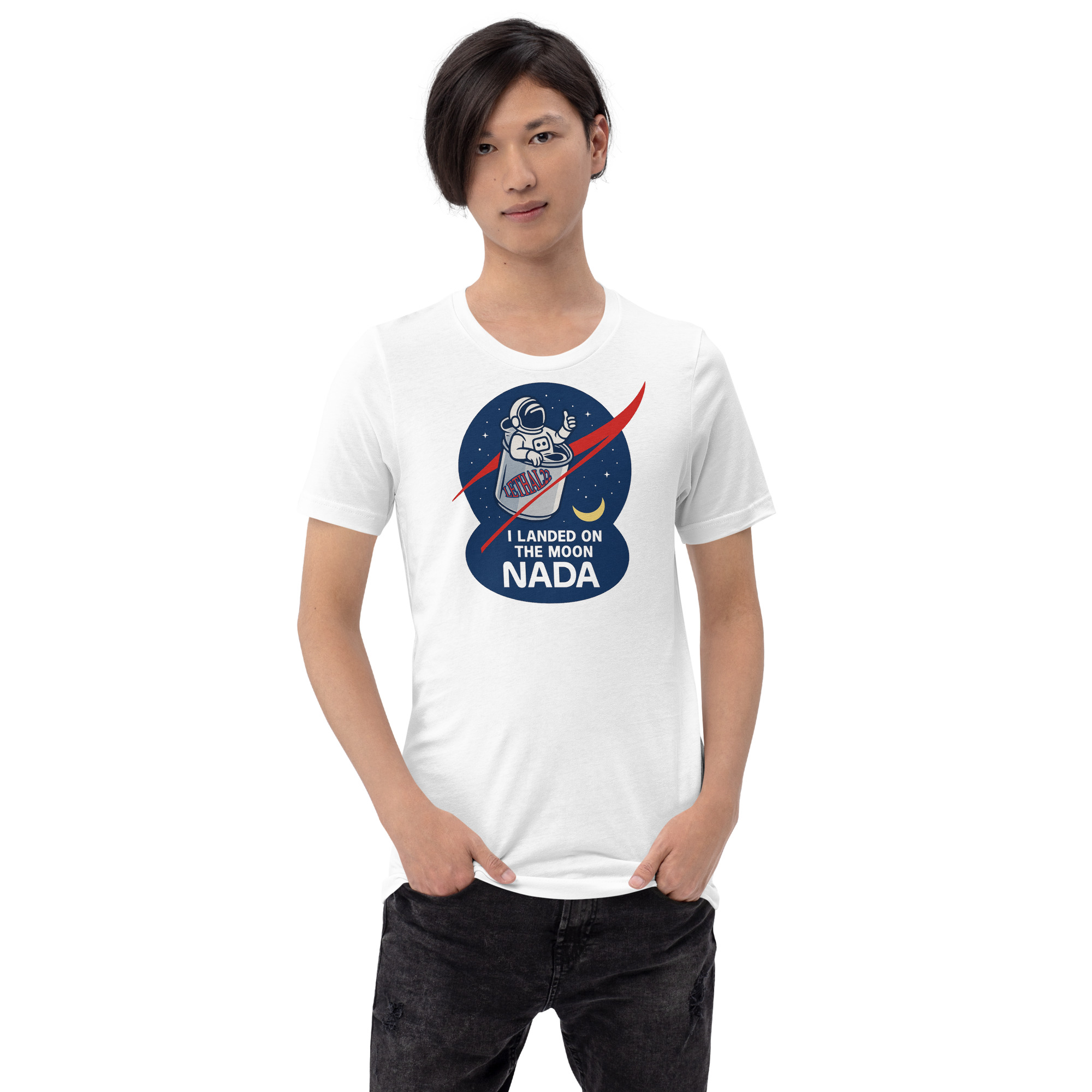 I Landed on the Moon… NADA 🚀🍺 - Unisex t-shirt - Image 10